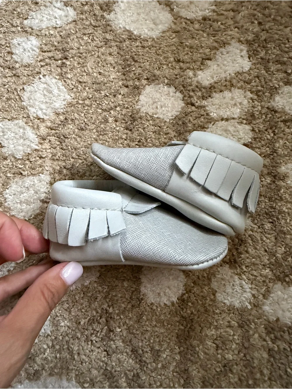 Freshly Picked Gray Moccasins Size 3